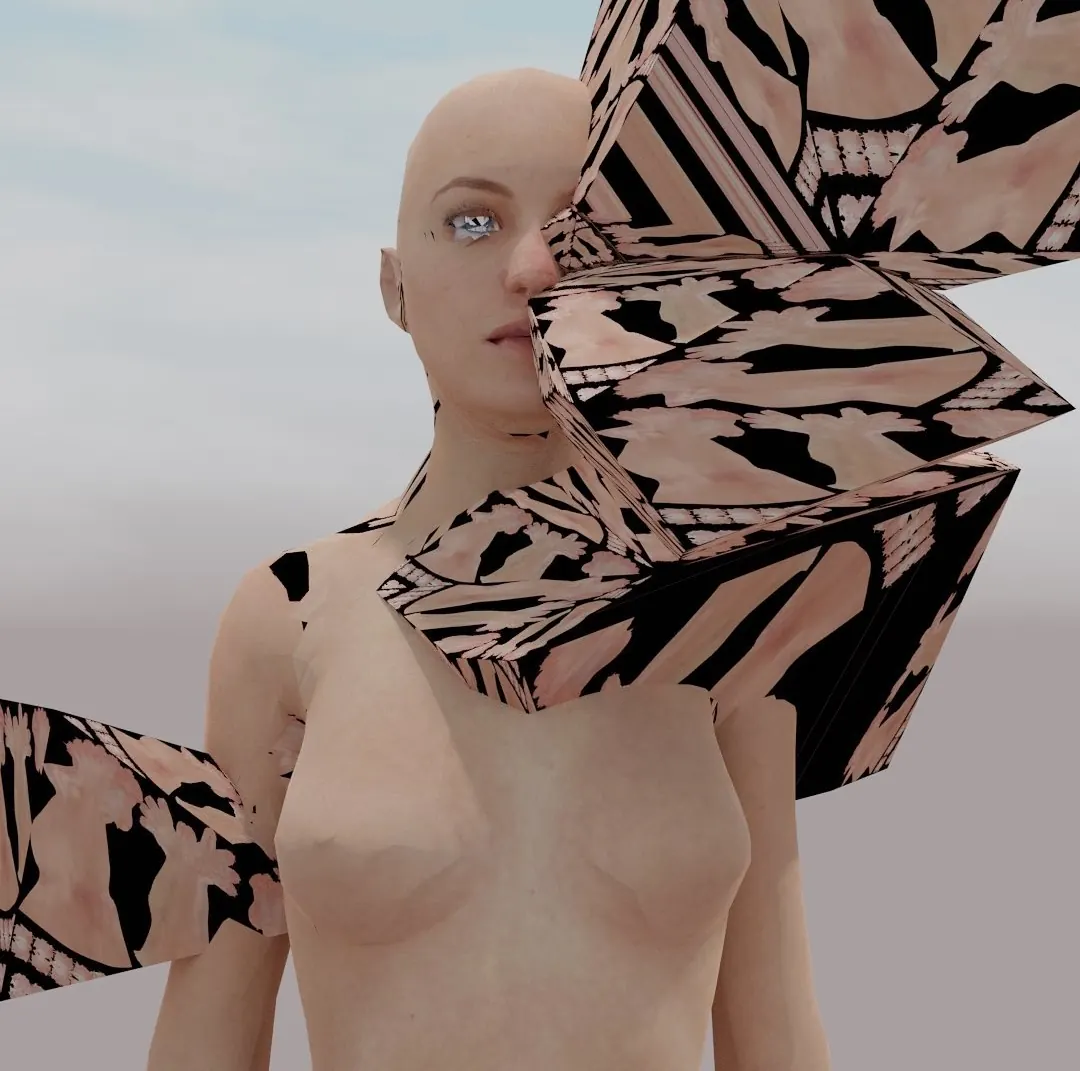 I lost the user manual: a bald figure with patterned boxes bursting from its body